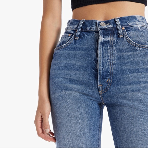 Nwot Mother High Waisted Hiker Hoover Jeans 27 - Picture 4 of 5